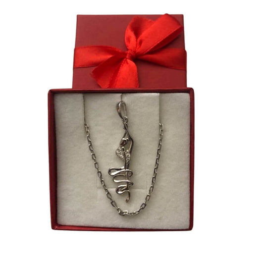 Silver Pendant “Girl with a Ribbon”