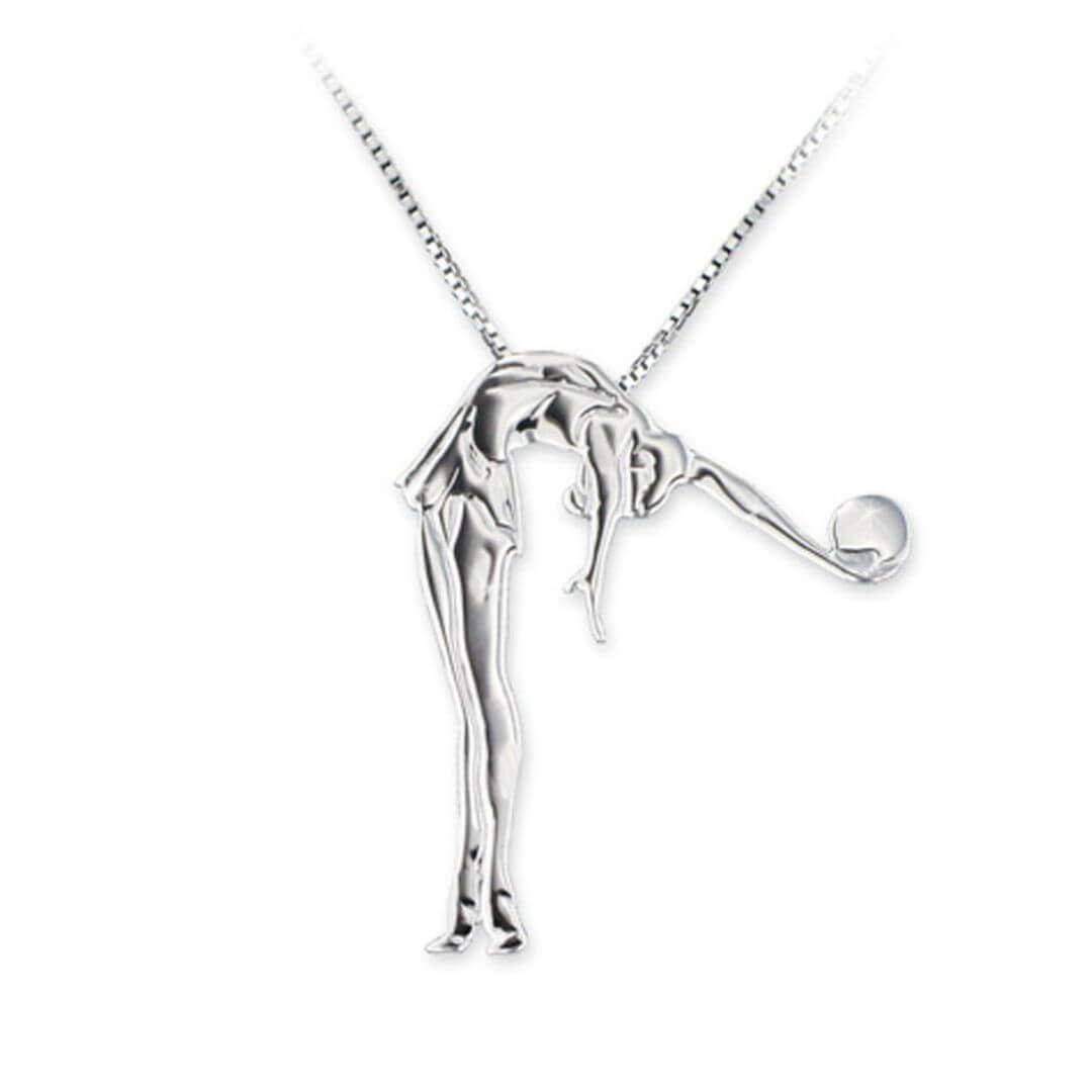 Venetian 925 Silver Necklace "Gymnast exercise with a Ball"