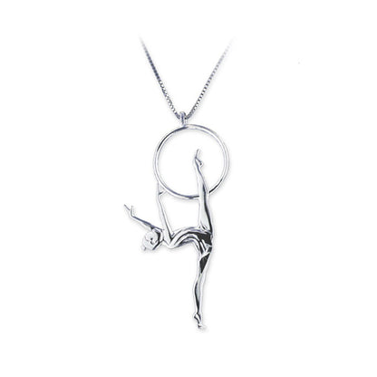 Venetian Silver 925 Necklace "Gymnast with Hoop"